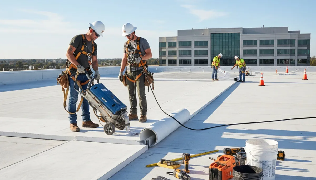 Commercial roofing for San Antonio, TX business by FX Remodeling & Exteriors